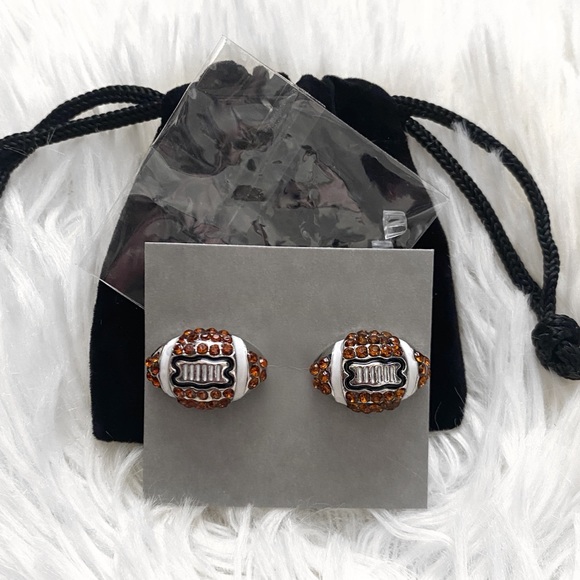 Jewelry - Game Day FootBall Rhinestone Stud NFL SuperBowl Earrings